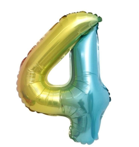 Цифра мини 4 Нежная радуга 16"/41 см /Falali