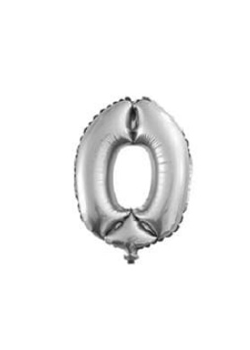 Цифра мини 0 Серебро Falali 16"/41 см