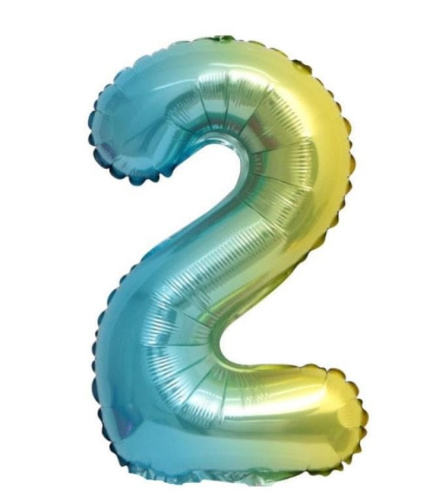 Цифра мини 2 Нежная радуга 16"/41 см /Falali