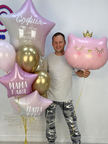 Набор из шаров с гелием на выписку, София, для девочки